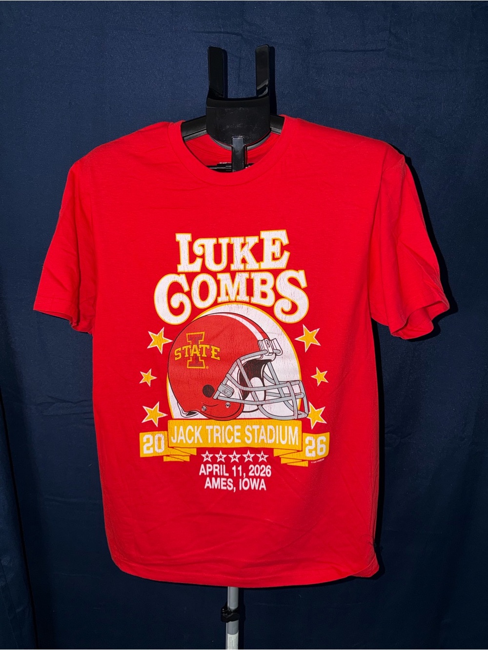 Luke Combs Jack Trice Stadium 2026 Concert Tee – Size Medium – Red